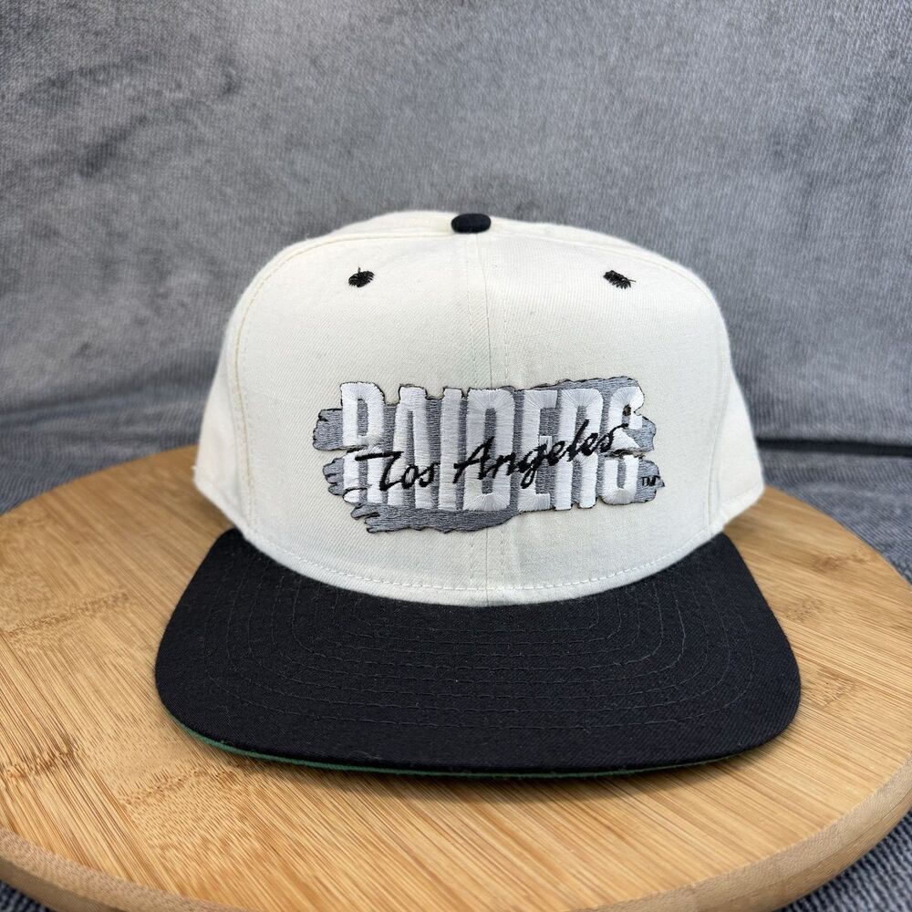 Los Angeles Raiders Vtg Mens Hat Cap Snap Back White NFL New Era 90s USA